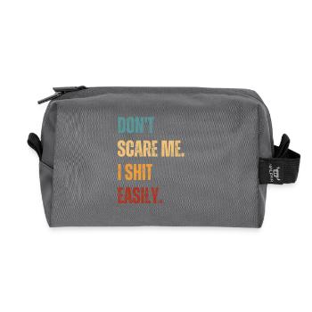 Don't Scare Me I Shit Easily Funny - Trousse de toilette en tissu recyclé - anthracite - Devant