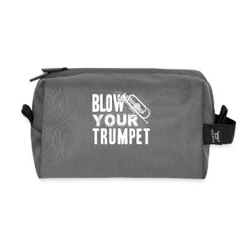 Trumpet Blow Your Trumpet - Recycled Toiletry Zip Bag - anthracite - Front