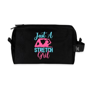 Yoga juste une fille d’étirement Yoga drôle - Trousse de toilette en tissu recyclé - noir - Devant