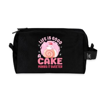 Le gâteau des amateurs de pâtisserie le rend plus doux Cadeau mignon - Trousse de toilette en tissu recyclé - noir - Devant