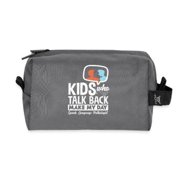 Speech Therapist Kids Who Talk Back - Recycled Toiletry Zip Bag - anthracite - Front