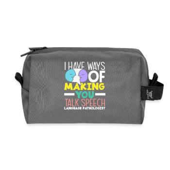 Speech therapist: I'll make you talk - Recycled Toiletry Zip Bag - anthracite - Front