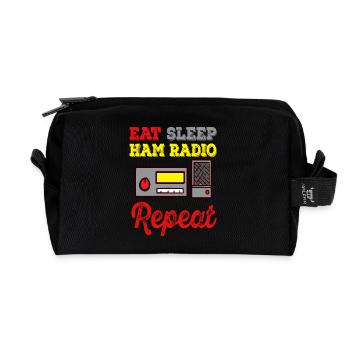 Amateurübertragung Eat Sleep Amateurfunk - Recycelte Kulturtasche - Schwarz - Vorne