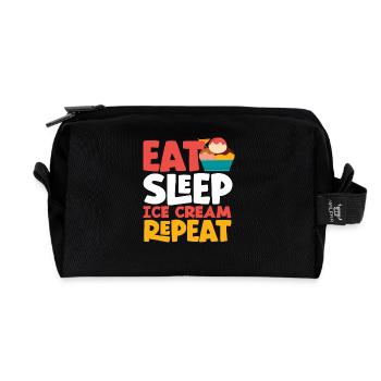 Amateur de crème glacée manger dormir crème glacée répéter - Trousse de toilette en tissu recyclé - noir - Devant