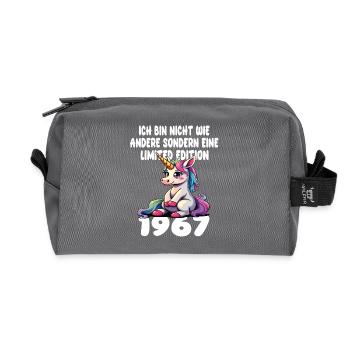 Limited Edition 1967 Geburtstag 1967 Geboren - Recycelte Kulturtasche - Anthrazit - Vorne