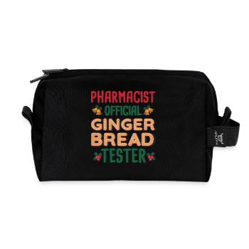 Pharmacist Xmas Gingerbread Tester Christmas - Recycled Toiletry Zip Bag - black - Front