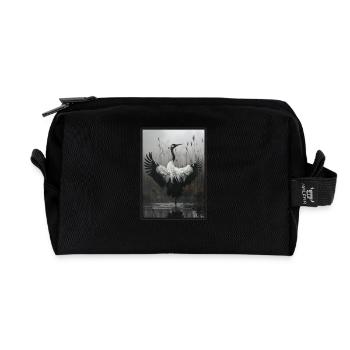 Kraniche Kranich - Recycelte Kulturtasche - Schwarz - Vorne