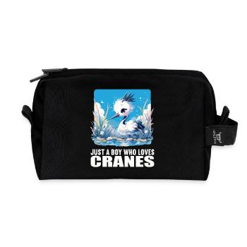 Kraniche Kranich - Recycelte Kulturtasche - Schwarz - Vorne