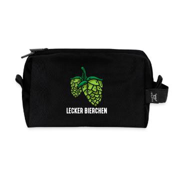 Lecker Bierchen Bierliebhaber Hopfen Bier - Recycelte Kulturtasche - Schwarz - Vorne
