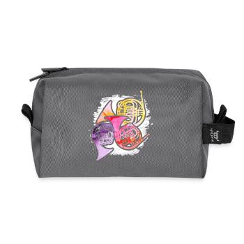French Horn Colorful - Recycled Toiletry Zip Bag - anthracite - Front