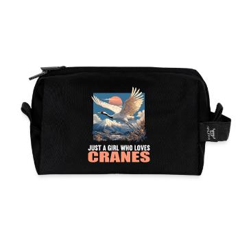 Kraniche Kranich - Recycelte Kulturtasche - Schwarz - Vorne