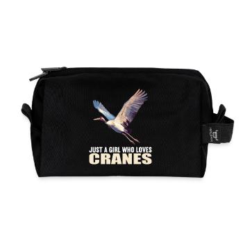 Kraniche Kranich - Recycelte Kulturtasche - Schwarz - Vorne