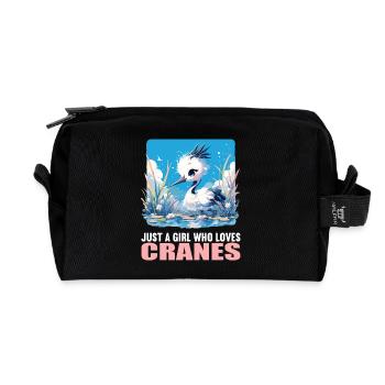 Kraniche Kranich - Recycelte Kulturtasche - Schwarz - Vorne