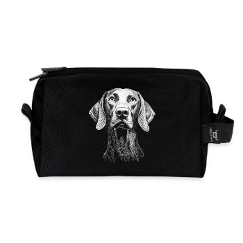 Weimaraner Portrait Jagdhund Jagdhunde Hunde - Recycelte Kulturtasche - Schwarz - Vorne
