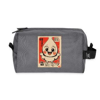 Japanese Vintage Cartoon Water Drop Boy - Recycled Toiletry Zip Bag - anthracite - Front