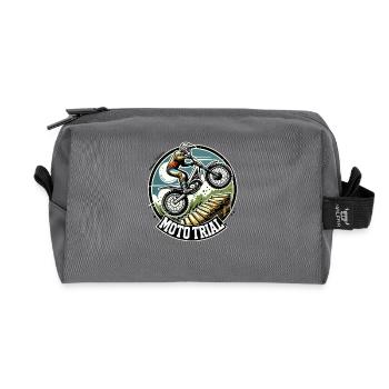 Moto Trial Motocross - Recycled Toiletry Zip Bag - anthracite - Front