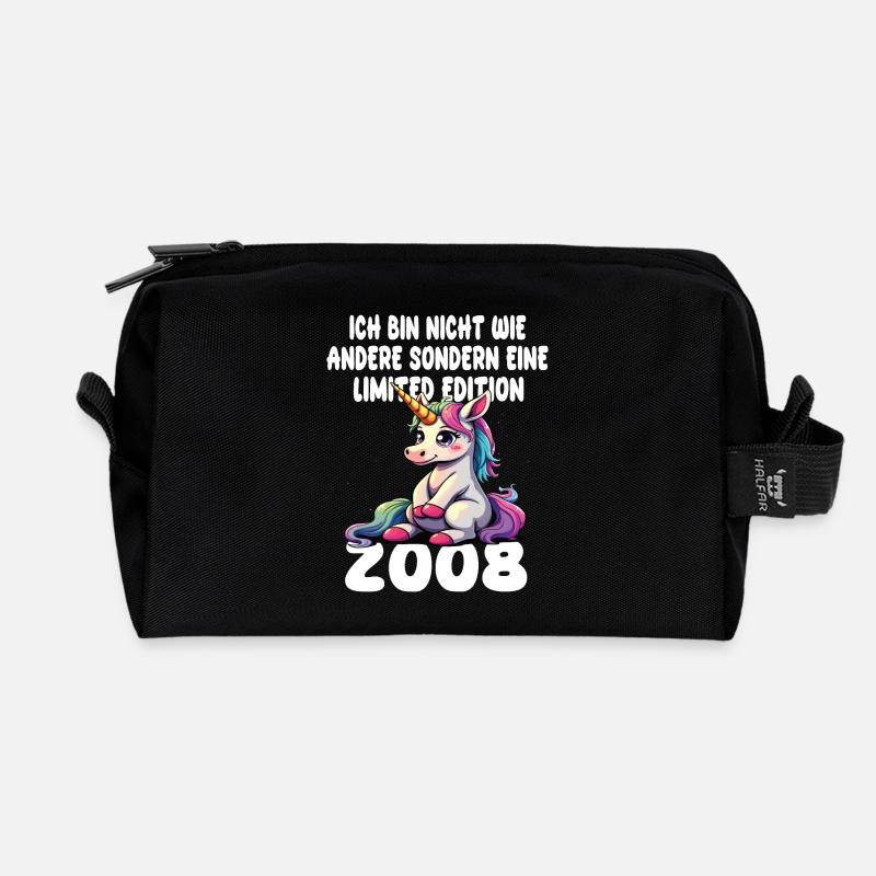 Limited Edition 2008 Geburtstag 2008 Geboren - Recycelte Kulturtasche - Schwarz