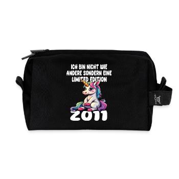 Limited Edition 2011 Geburtstag 2011 Geboren - Recycelte Kulturtasche - Schwarz - Vorne