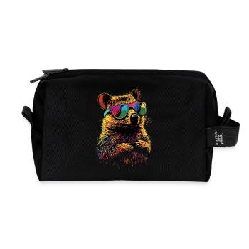 Lunettes de soleil Quokka Arc-en-ciel Australie Quokkas - Trousse de toilette en tissu recyclé - noir - Devant
