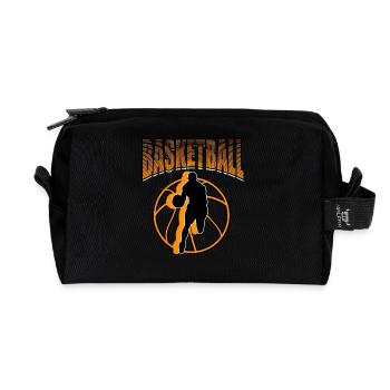 Sports Baller Hoops Player Basketball - Recycled Toiletry Zip Bag - black - Front