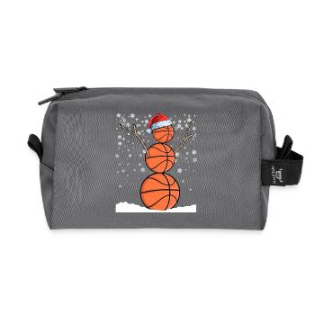 Baller Christmas Snowman Basketball - Recycled Toiletry Zip Bag - anthracite - Front