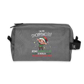 weihnaJe suis le lutin du shopping - Partnerlook Weihnacht - Trousse de toilette en tissu recyclé - anthracite - Devant