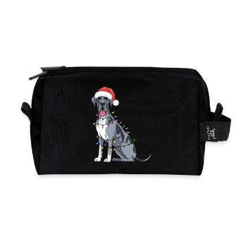 Great Dane Christmas Lights Xmas Dogs Gifts - Recycelte Kulturtasche - Schwarz - Vorne