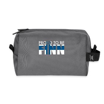 Proud To Be Finn Finnland Finnische Flagge Finne - Recycelte Kulturtasche - Anthrazit - Vorne