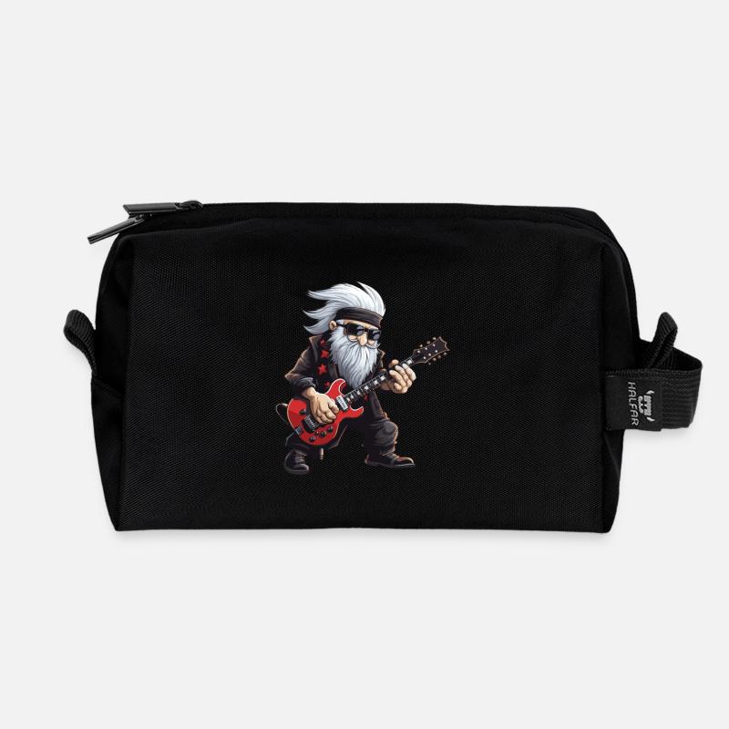 Weihnachtsmann Gitarre Santa - Recycelte Kulturtasche - Schwarz