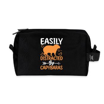 Capybara - Recycled Toiletry Zip Bag - black - Front