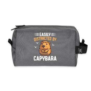 Capybara - Recycled Toiletry Zip Bag - anthracite - Front