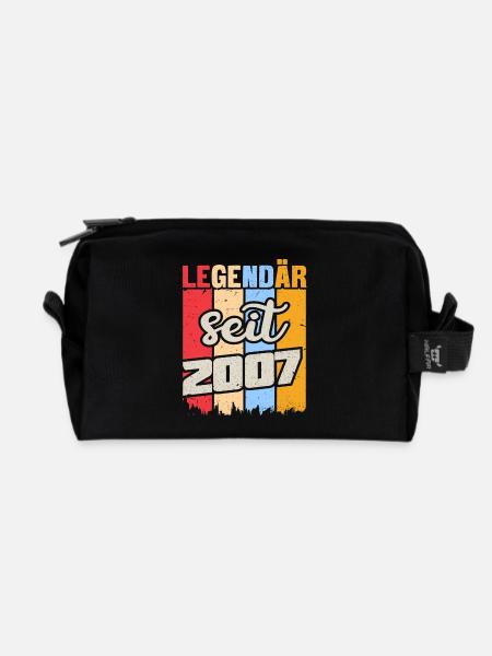 Birthday Man Wife. Year of birth 2007 Vintage - Recycled Toiletry Zip Bag - black