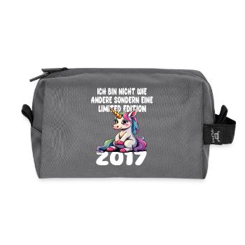 Limited Edition 2017 Geburtstag 2017 Geboren - Recycelte Kulturtasche - Anthrazit - Vorne