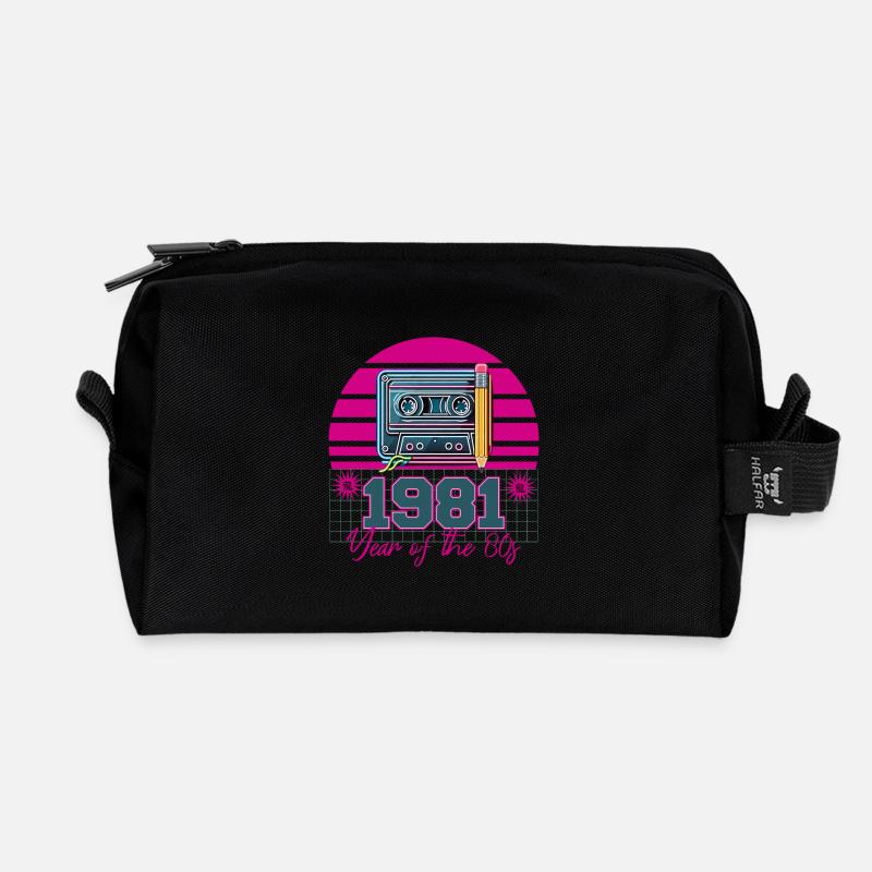 Retro Kassette 1981 - Recycelte Kulturtasche - Schwarz