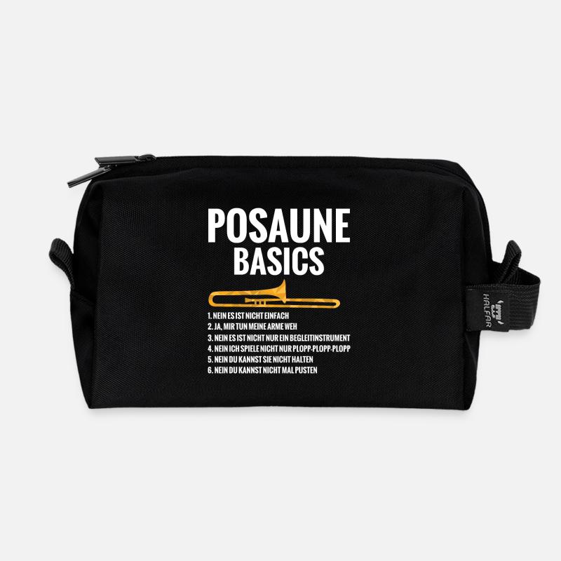 Posaune Basics Regeln Blaskapelle Blasmusik - Recycelte Kulturtasche - Schwarz