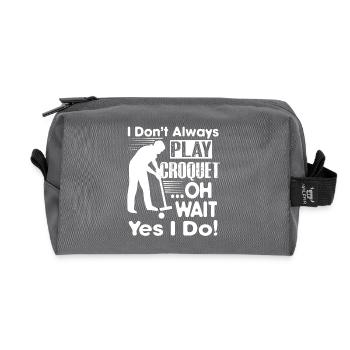 Always Play Croquet - Recycled Toiletry Zip Bag - anthracite - Front