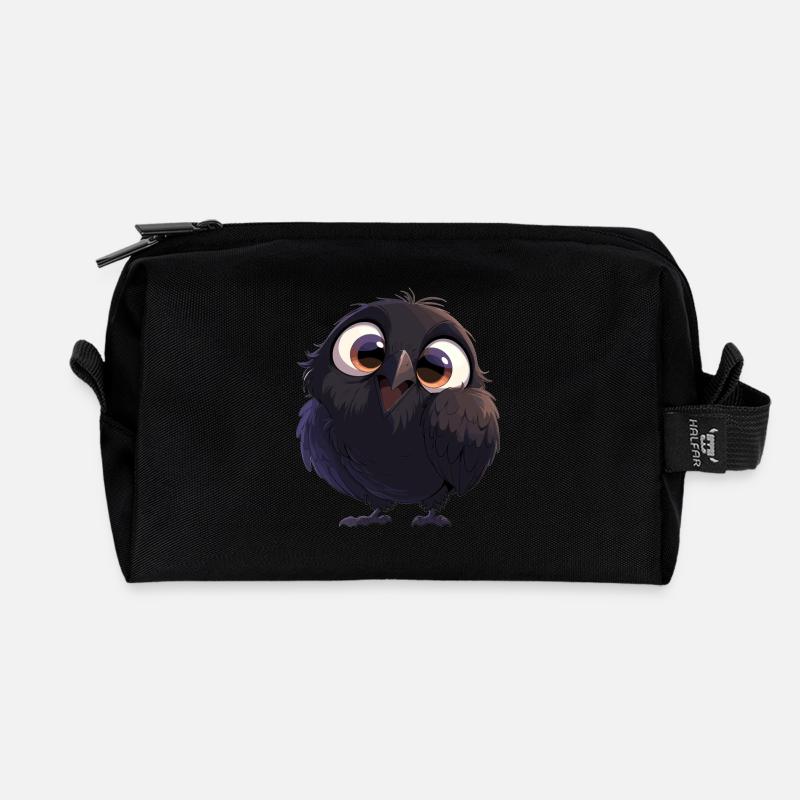 Krähen Krähe - Recycelte Kulturtasche - Schwarz