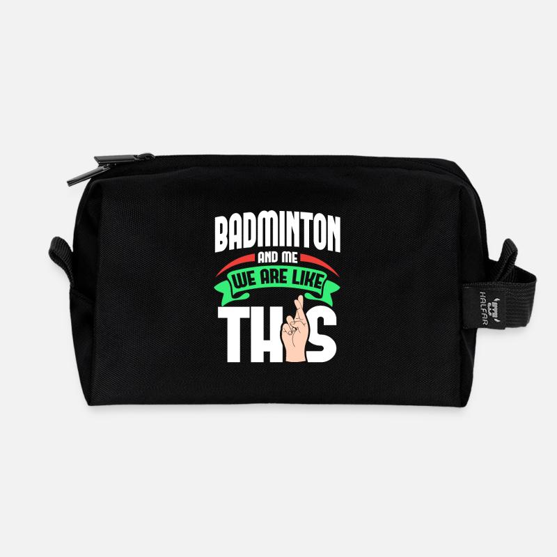 Badminton Me Are Like - Recycelte Kulturtasche - Schwarz