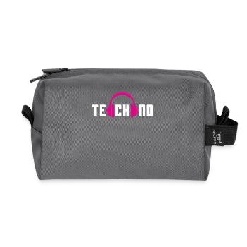Techno Kopfhörer Für Techno Lover - Recycelte Kulturtasche - Anthrazit - Vorne