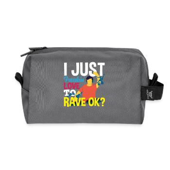 Techno Lover - Ich Liebe Rave So Sehr - Recycelte Kulturtasche - Anthrazit - Vorne
