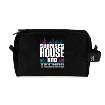 Sunrises House And Techno Lover - Recycelte Kulturtasche - Schwarz - Vorne