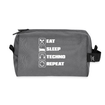 Eat Sleep Techno Repeat Für Techno Lover - Recycelte Kulturtasche - Anthrazit - Vorne