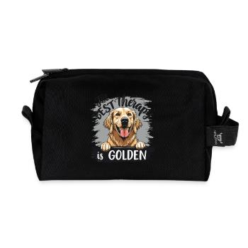 GOLDEN - Recycelte Kulturtasche - Schwarz - Vorne