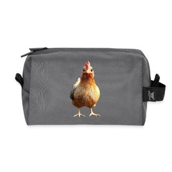 Chicken Chicken Hen Farm Farmer Cute Chickens - Recycled Toiletry Zip Bag - anthracite - Front