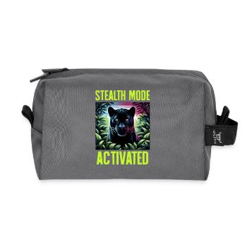 Stealth Mode Activated Panther Jungle Animal Lover - Recycled Toiletry Zip Bag - anthracite - Front