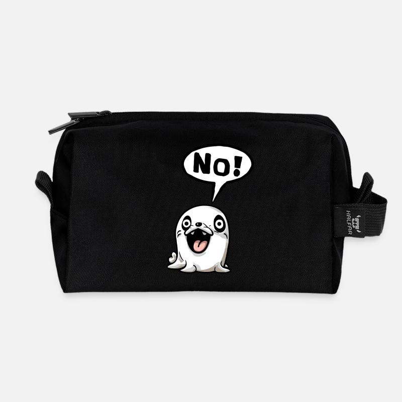 No Nope not today Funshirt Geschenk Idee lustig - Recycelte Kulturtasche - Schwarz