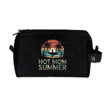 Hot Mom Summer - Surf - Recycled Toiletry Zip Bag - black - Front