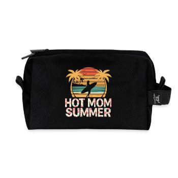 Hot Mom Summer - Surf - Recycled Toiletry Zip Bag - black - Front
