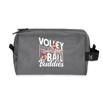 Volleyball Buddies for Sports Fans - Recycled Toiletry Zip Bag - anthracite - Front