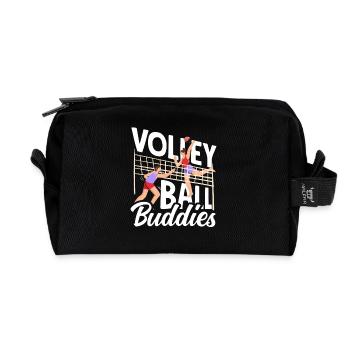 Volleyball Buddies Für Sportfans - Recycelte Kulturtasche - Schwarz - Vorne